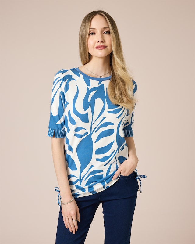 Midi-Shirt mit seitlichen Kordeln