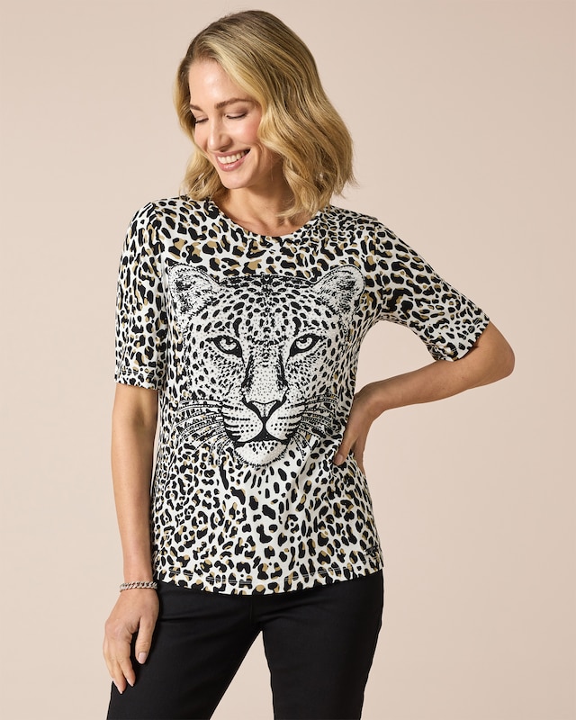 Shirt mit Leokopfdruck