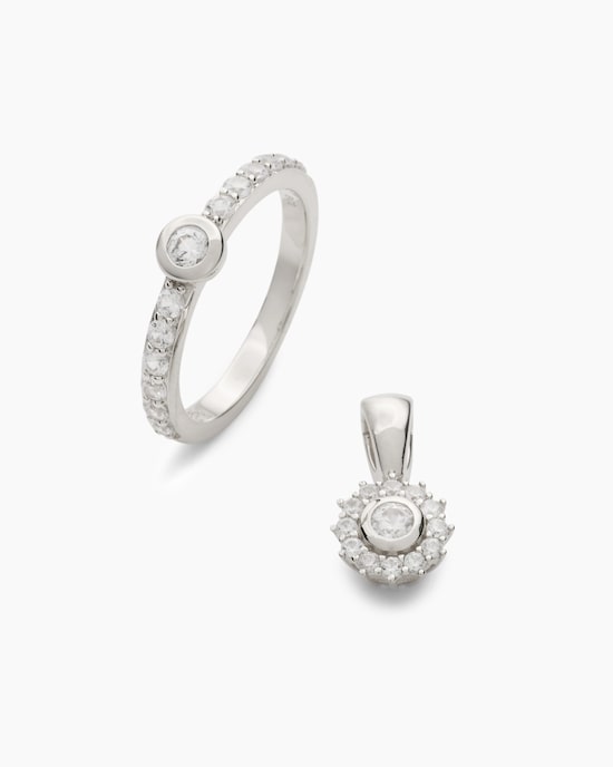 Produktabbildung für Set: Ring & Anhänger mit Zirkon