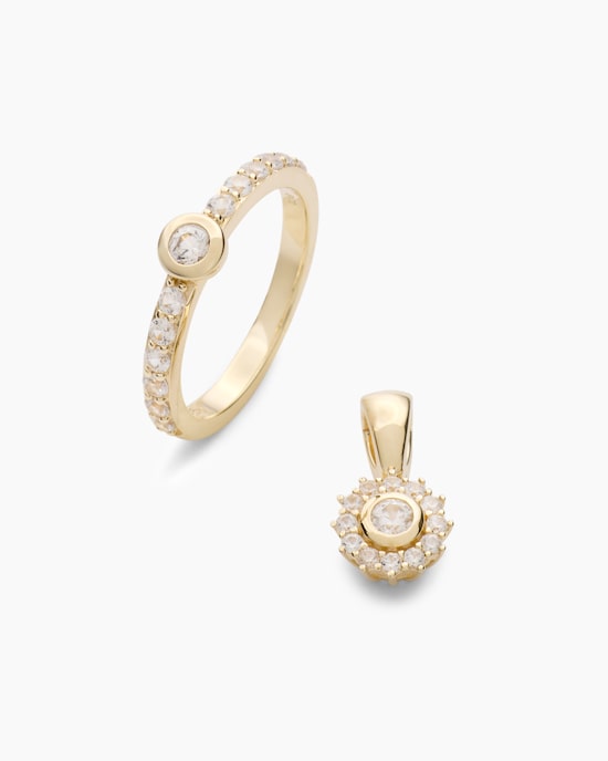 Produktabbildung für Set: Ring & Anhänger mit Zirkon