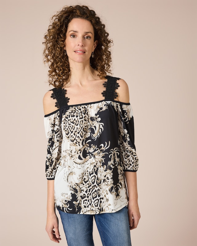 Shirt mit Spitzenträgern