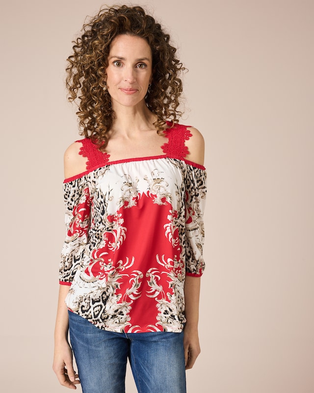 Shirt mit Spitzenträgern