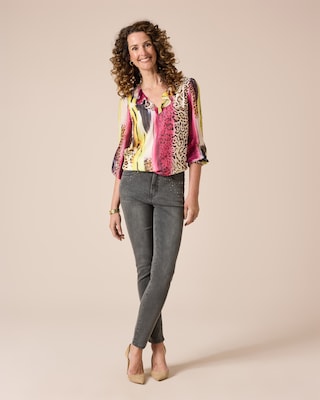 Produktabbildung 3 für Bluse mit Druck und Smoke-Taille