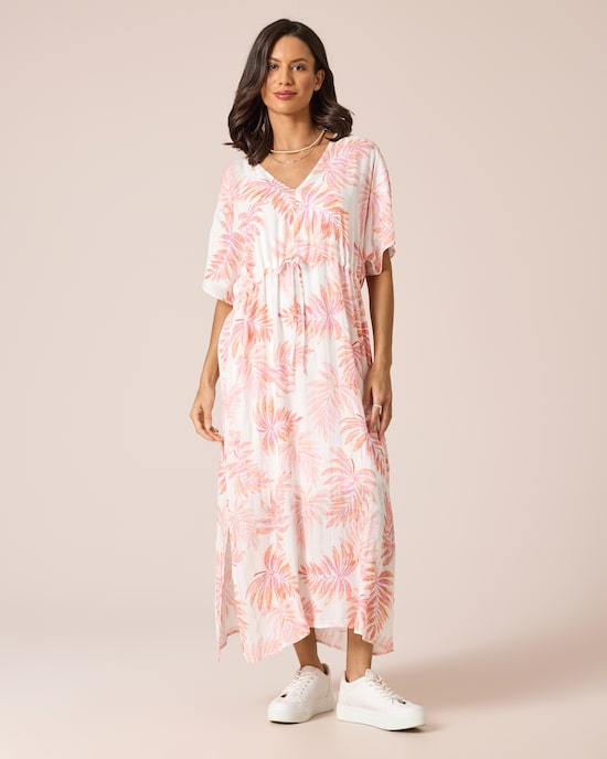 Produktabbildung für Kleid mit Palmenblatt-Print