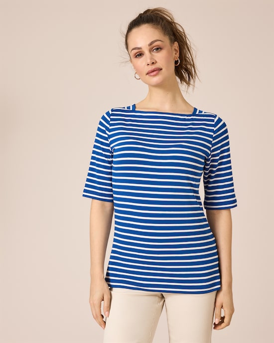 Produktabbildung für Shirt mit U-Boot-Ausschnitt