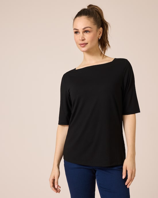 Produktabbildung für Shirt mit U-Boot-Ausschnitt