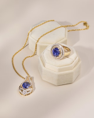 Produktabbildung 2 für Anhänger mit Tansanit AAAAA, Brillant & Diamant