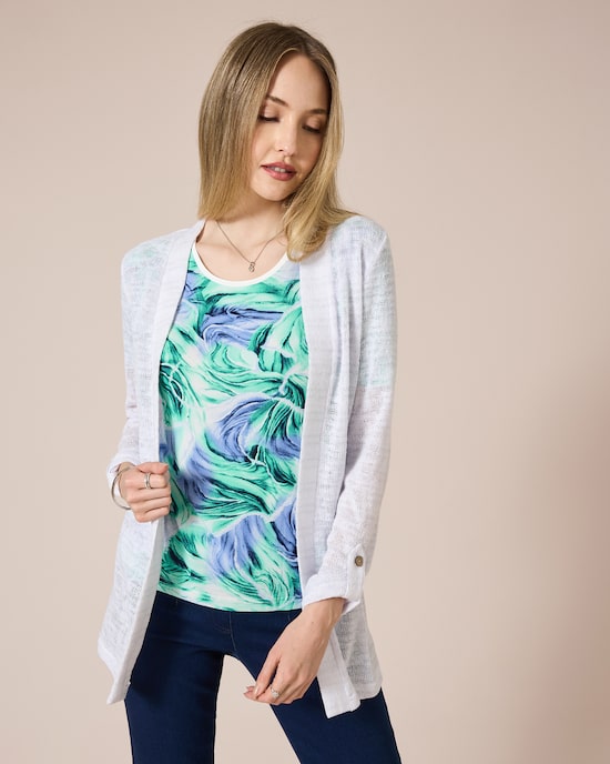 Produktabbildung für Longcardigan mit Metallicgarn