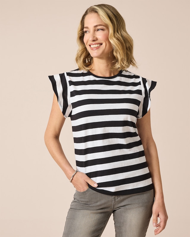 Ringelshirt mit Flügelärmeln