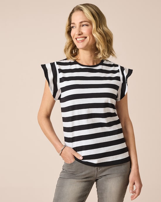 Produktabbildung für Ringelshirt mit Flügelärmeln