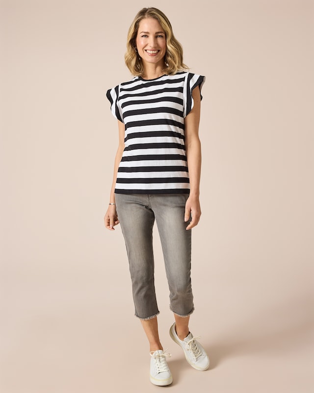 Ringelshirt mit Flügelärmeln