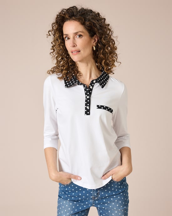 Produktabbildung für Poloshirt mit Punkte-Deko