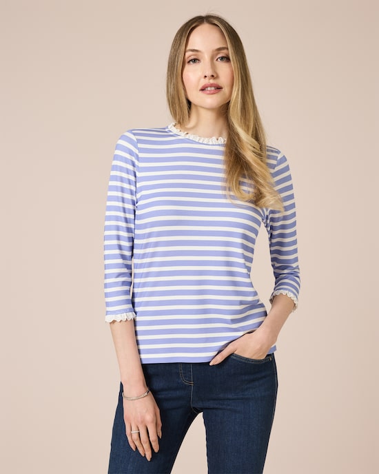 Produktabbildung für Streifenshirt mit Rüschen
