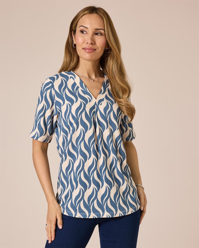 Crêpe-Bluse mit Print