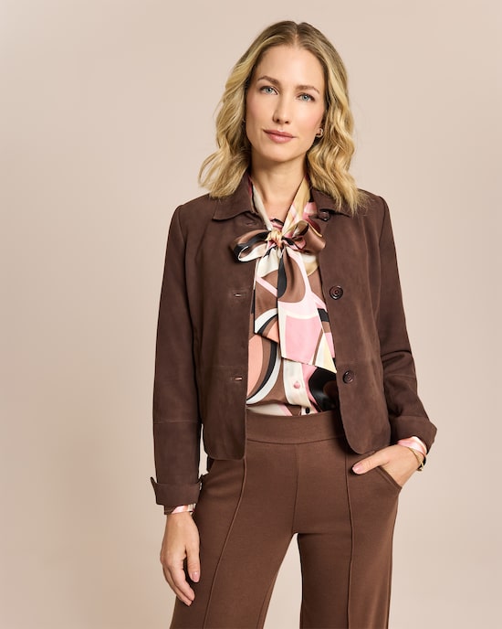 Produktabbildung für Velour-Lederjacke
