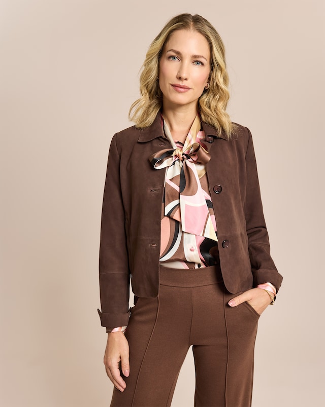 Velour-Lederjacke
