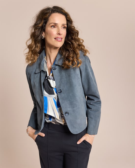 Produktabbildung für Velour-Lederjacke