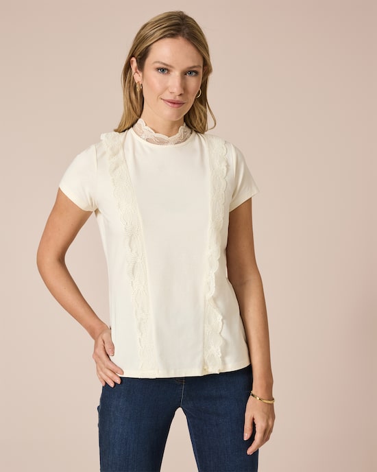 Produktabbildung für Shirt mit Spitze