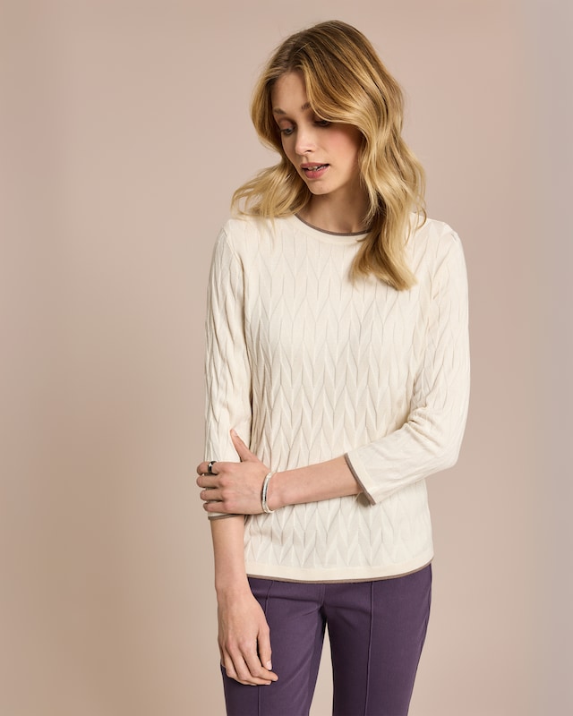Pullover mit Intarsien-Strick