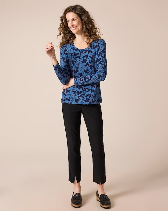 Produktabbildung für Bengalin Hose cropped, kleine Schlitz