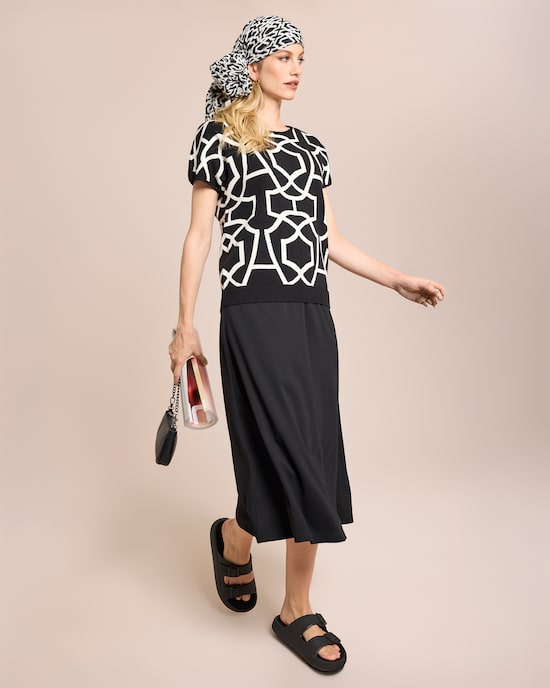 Produktabbildung für Jacquard Pullover kurzarm