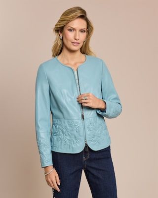 Produktabbildung 1 für Lederjacke mit Stickerei