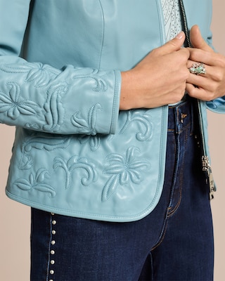 Produktabbildung 5 für Lederjacke mit Stickerei