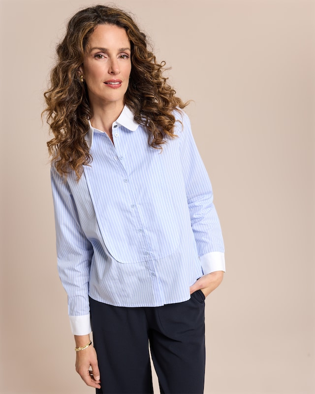 Baumwoll Bluse gestreift