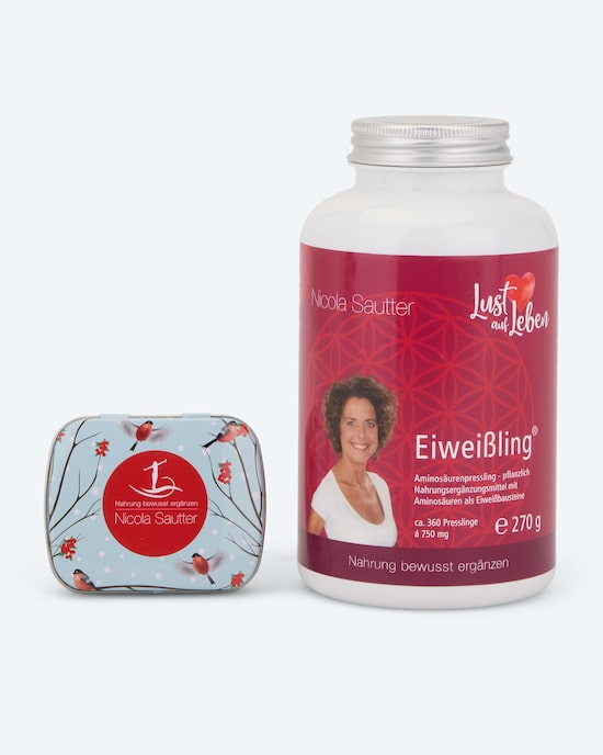Produktabbildung für Eiweißlinge für 1 oder 2 Monate + Pillendose gratis