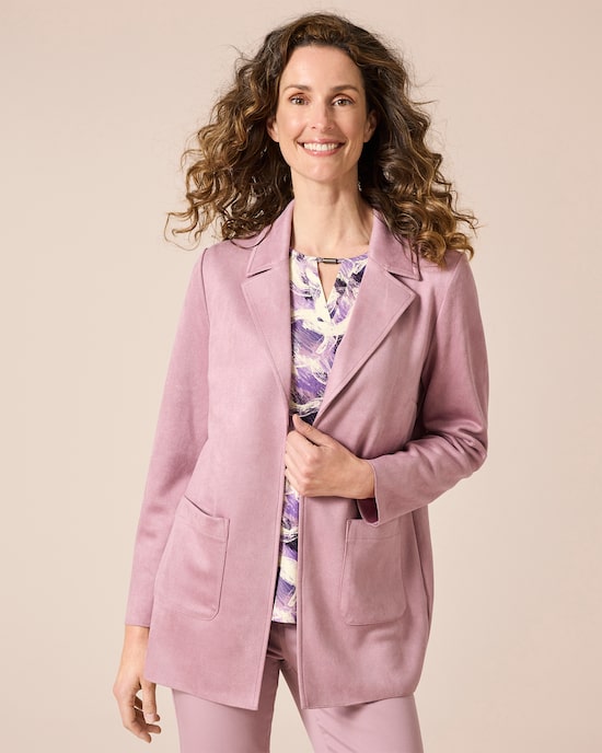 Produktabbildung für Kurzmantel aus Scuba-Velours-Optik