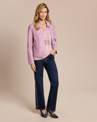 Produktabbildung 3 für Lederjacke mit Ziernähten Kragen