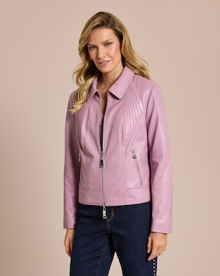 Produktabbildung 2 für Lederjacke mit Ziernähten Kragen