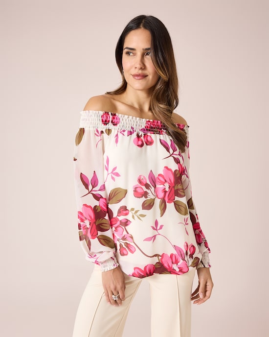 Produktabbildung für Bluse mit Carmen-Ausschnitt