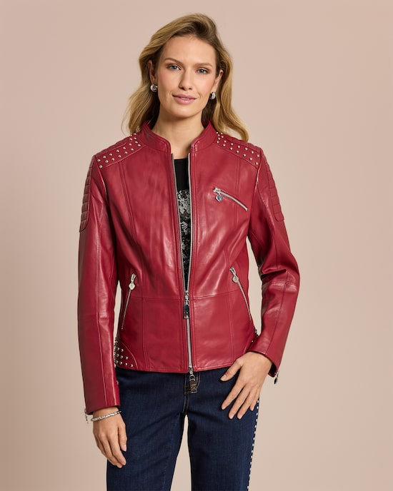 Produktabbildung für Lederjacke mit Nieten