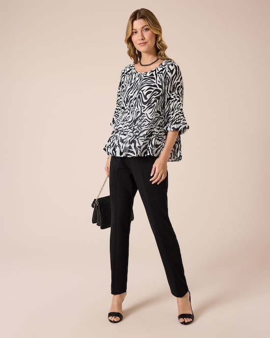 Produktabbildung für Plisee Bluse mit Allover Druck