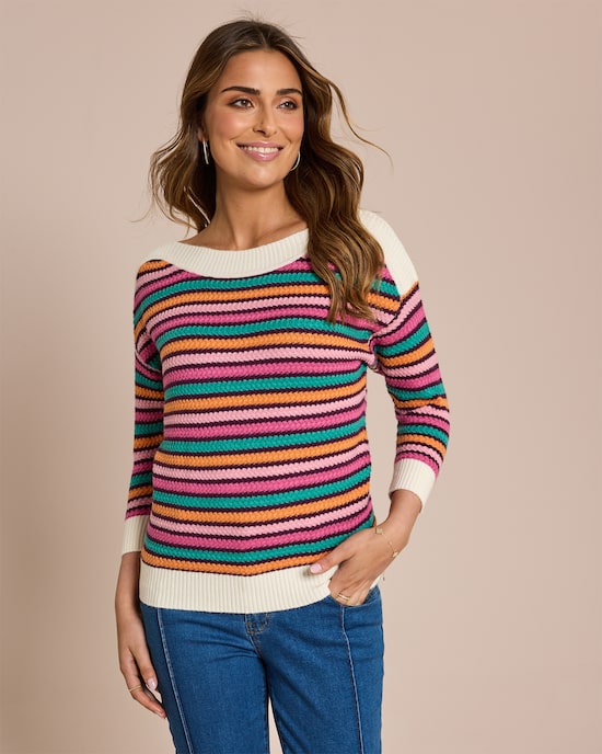 Produktabbildung für Pullover mit farbigen Streifen