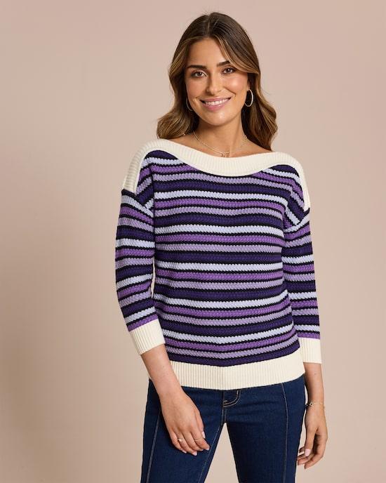 Produktabbildung für Pullover mit farbigen Streifen