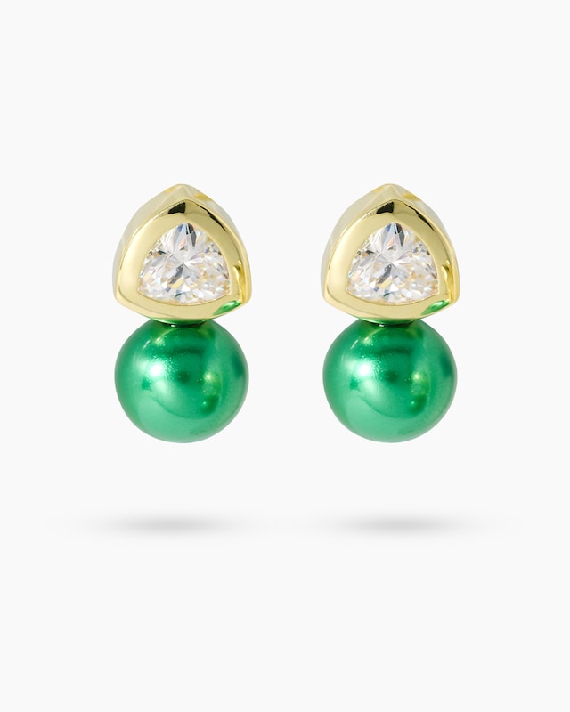 Ohrclipstecker mit MK-Perle 12 mm & Zirkonia