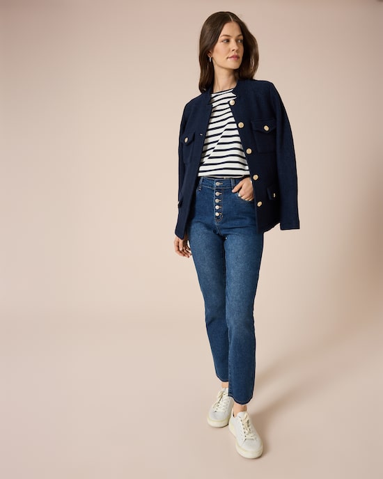 Produktabbildung für 5-Pocket Stretch-Denim geknöpft