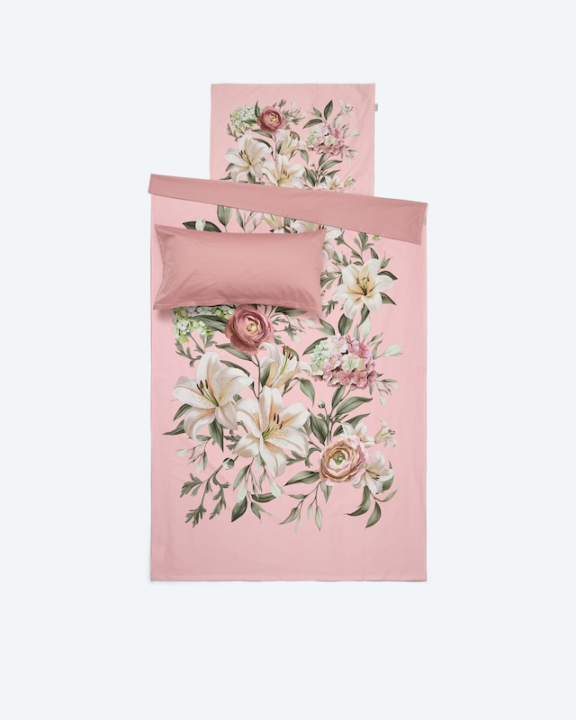 Satin-Wendebettwäsche "Floral", 3tlg.