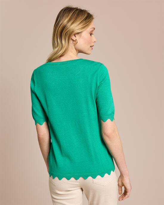 Produktabbildung für Halbarm-Pullover mit Wellen-Saum