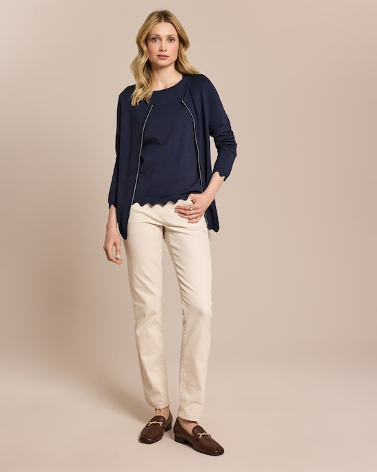Produktabbildung für Cardigan mit Wellen-Saum
