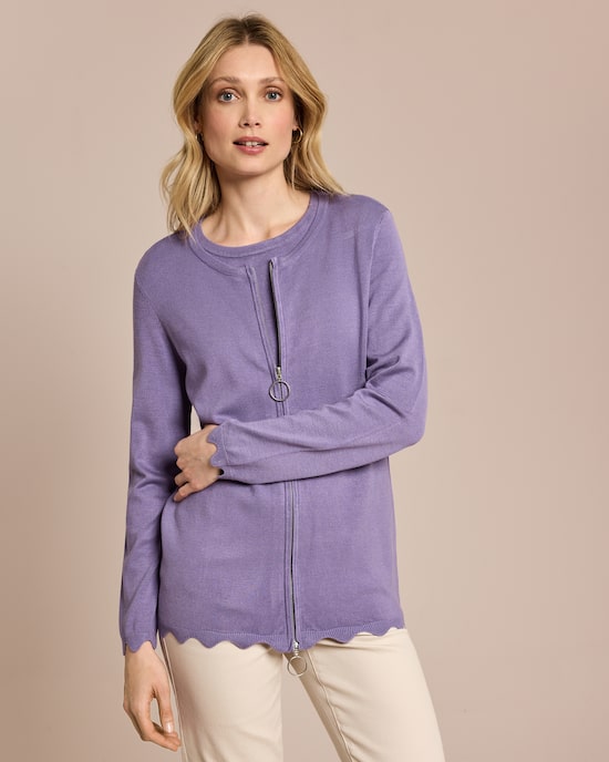 Produktabbildung für Cardigan mit Wellen-Saum