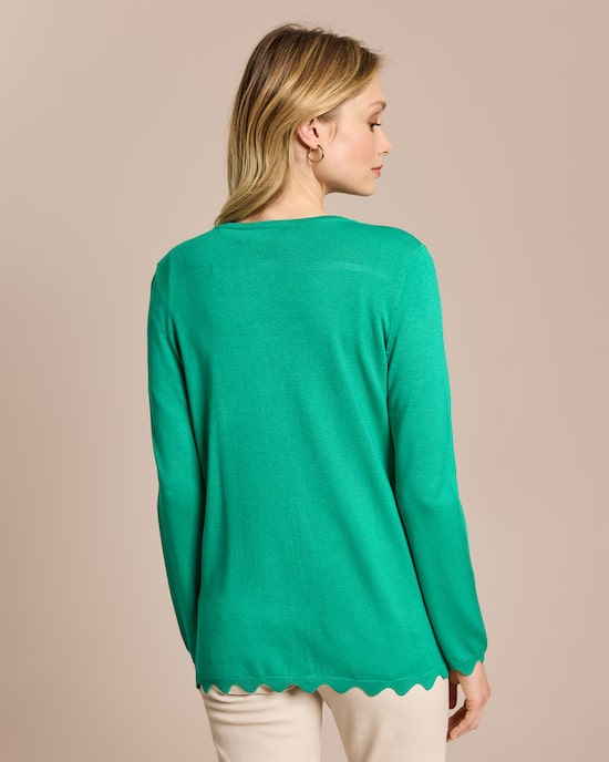 Produktabbildung für Cardigan mit Wellen-Saum