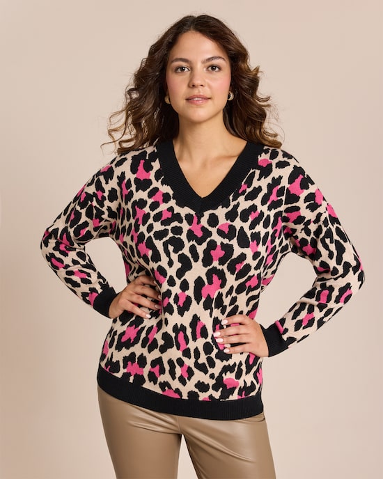 Produktabbildung für Pullover mit Leopardjaquard