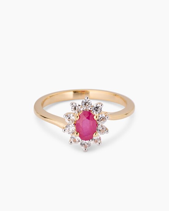Produktabbildung für Ring mit Sambia Rubin und Zirkon