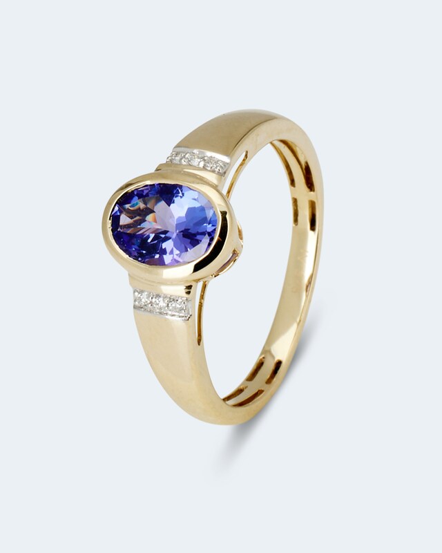 Ring mit Tansanit AAAA+ und Brillanten