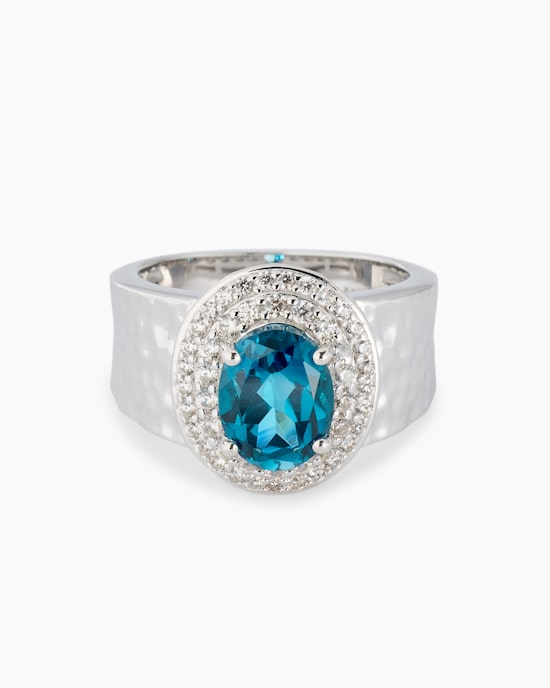 Produktabbildung für Ring mit London Blue Topas und Zirkon