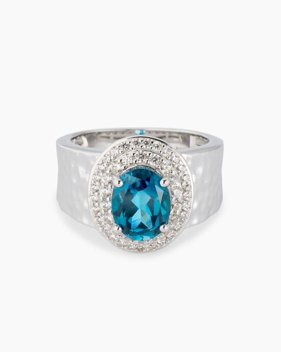 Produktabbildung für Ring mit London Blue Topas und Zirkon
