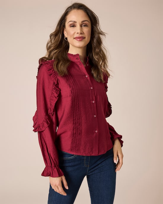 Produktabbildung für Blusenshirt mit Rüschenärmeln
